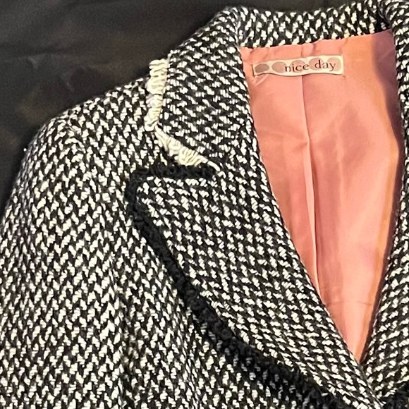 SOLD RARE Nice Day International Brand Black and White Tweed Jacket - Picture 5 of 5
